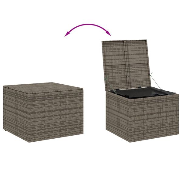 vidaXL Garden Storage Box Grey 291L Poly Rattan