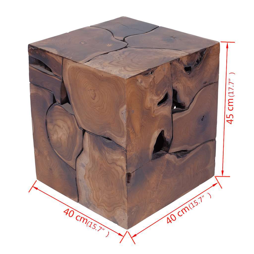vidaXL Stool Solid Teak Wood