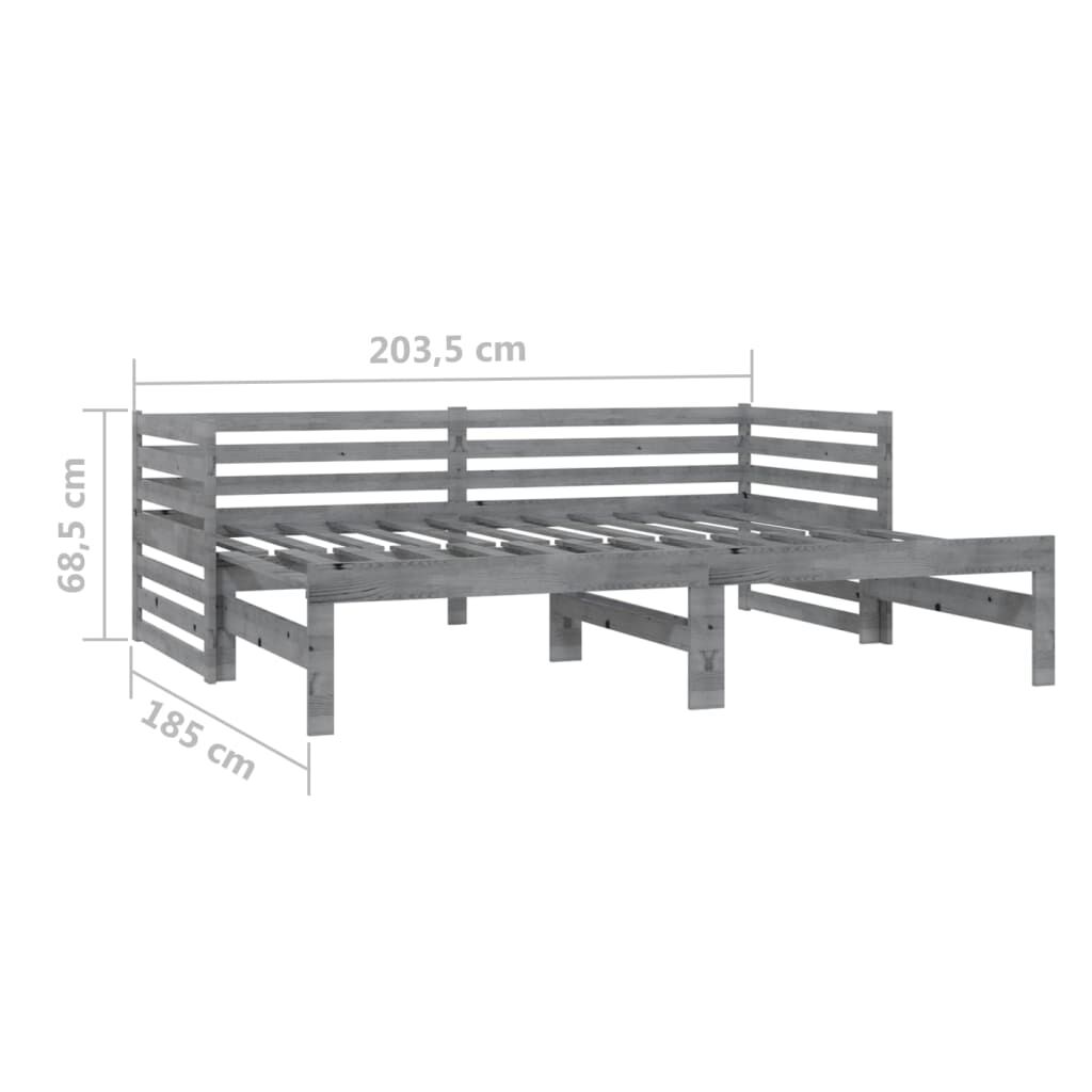 vidaXL Pull-out Day Bed without Mattress Grey 2x(90x200)cm