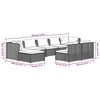vidaXL 9 Piece Garden Lounge Set with Cushions Grey Poly Rattan