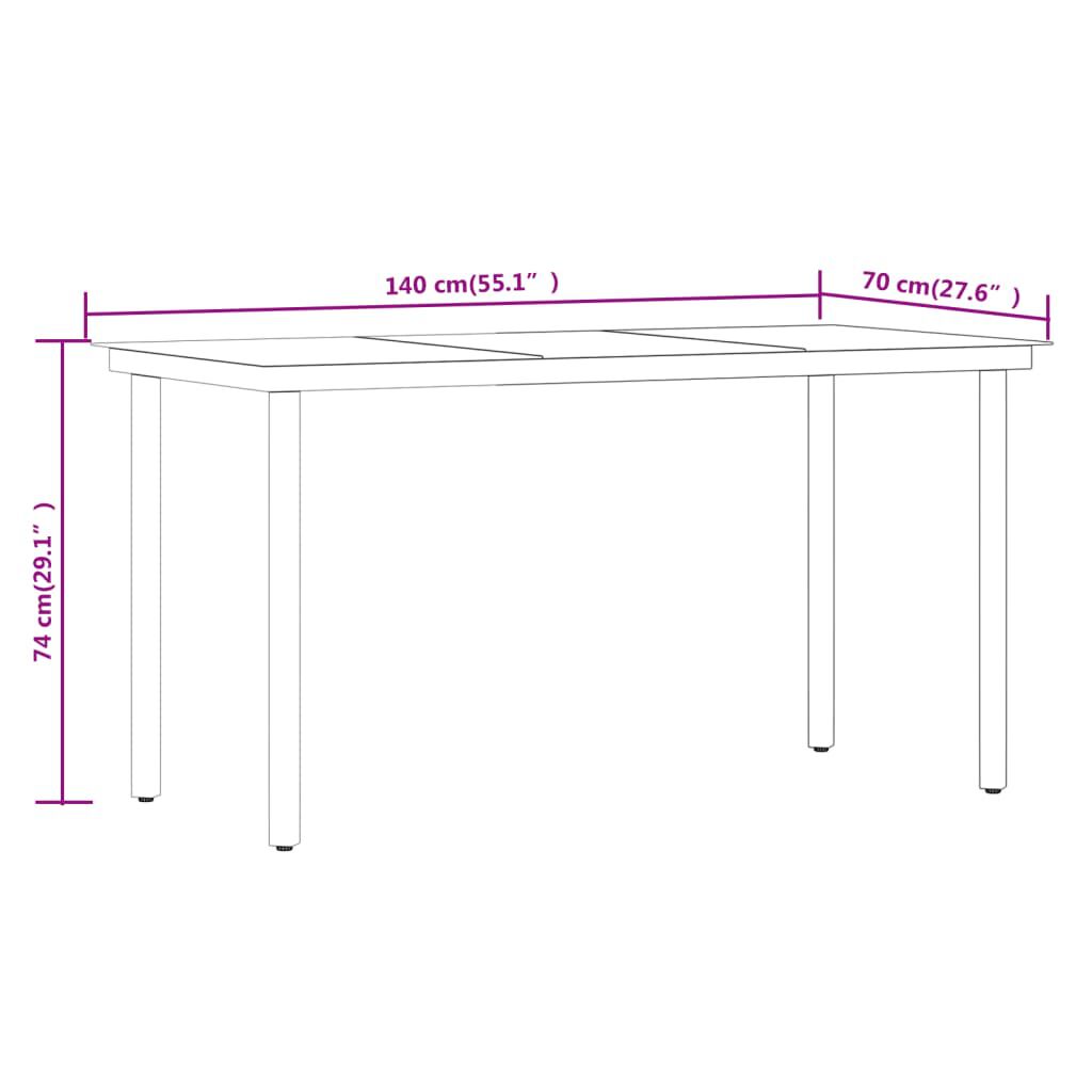 vidaXL 5 Piece Garden Dining Set with Cushions Beige