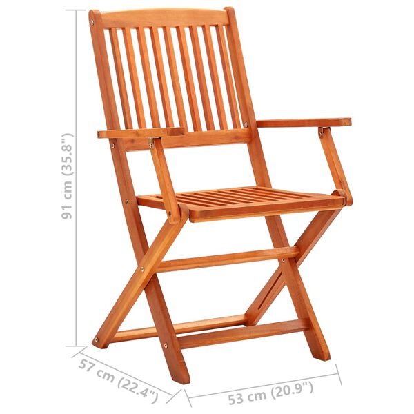 vidaXL Folding Garden Chairs 6 pcs Solid Eucalyptus Wood