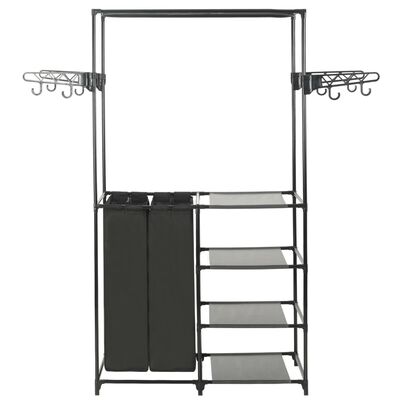 vidaXL Clothes Rack Steel and Non-woven Fabric 87x44x158 cm Black,  vidaXL Clothes Rack Steel and Non-woven Fabric 87x44x158 cm Black