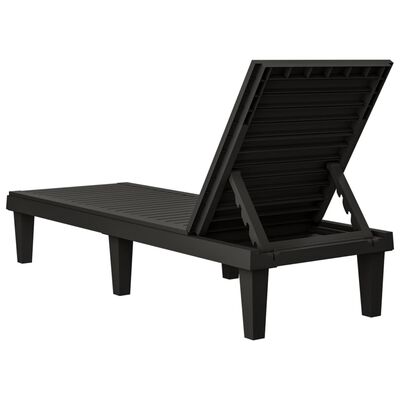 vidaXL Sun Lounger Black 155x58x83 cm Polypropylene, black vidaXL Sun Lounger Black 155x58x83 cm Polypropylene