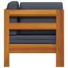 vidaXL Corner Sofa with Dark Grey Cushions Solid Acacia Wood