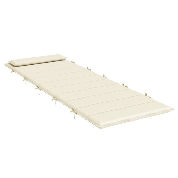 vidaXL Sun Lounger Cushion Cream 180x60x4 cm Oxford Fabric