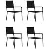 vidaXL 5 Piece Garden Dining Set Poly Rattan Black