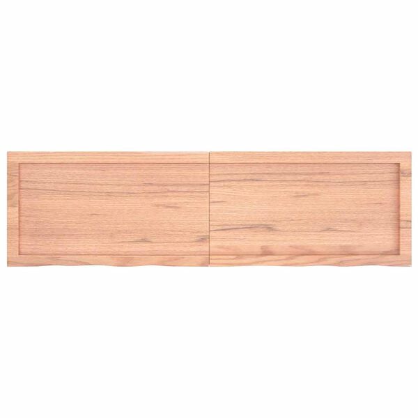 vidaXL Wall Shelf Light Brown 140x40x(2-4) cm Treated Solid Wood Oak
