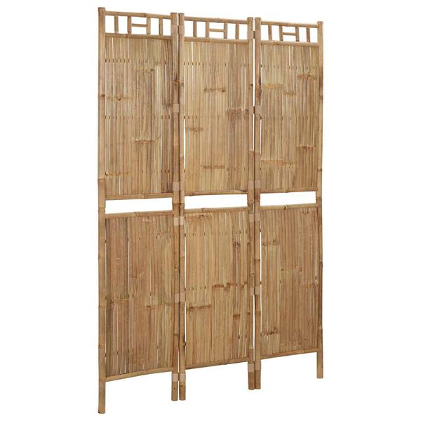 vidaXL 3-Panel Room Divider Bamboo 120x180 cm