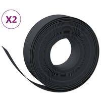 vidaXL Garden Edgings 2 pcs Black 10 m 15 cm Polyethylene