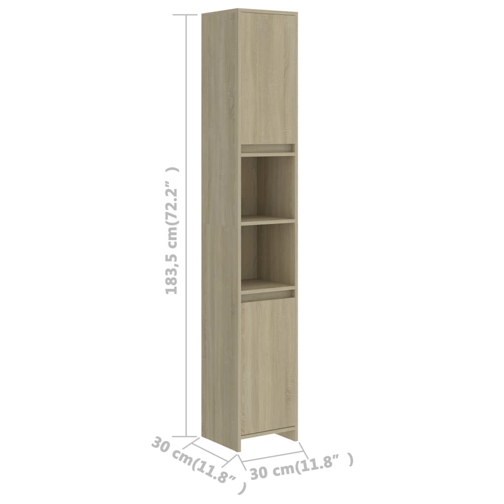 vidaXL Bathroom Cabinet Concrete Grey 30x30x183.5 cm Engineered Wood