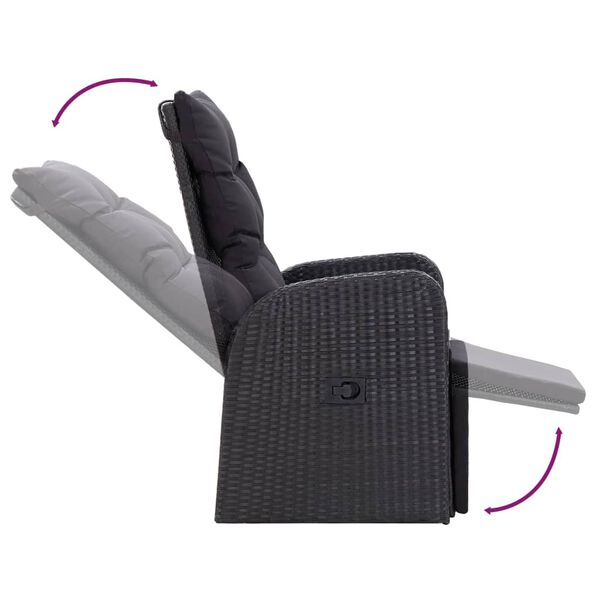 vidaXL 9 Piece Garden Dining Set with Cushions Black