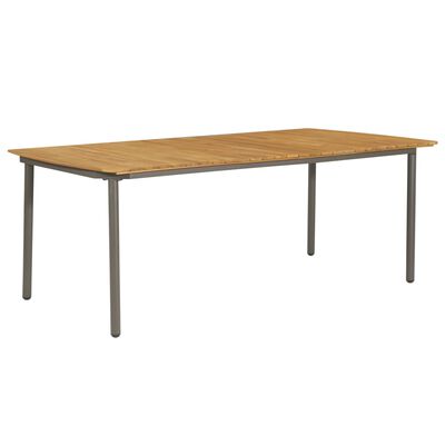 vidaXL Garden Table 200x100x72cm Solid Acacia Wood and Steel,  vidaXL Garden Table 200x100x72cm Solid Acacia Wood and Steel