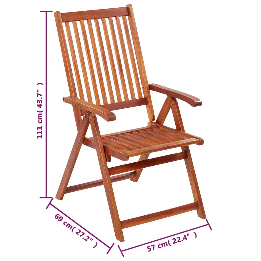 vidaXL Folding Garden Chairs 6 pcs Solid Acacia Wood