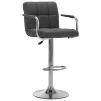 vidaXL Bar Stool Dark Grey Fabric, dark grey vidaXL Bar Stool Dark Grey Fabric
