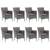 vidaXL 9 Piece Garden Dining Set Grey