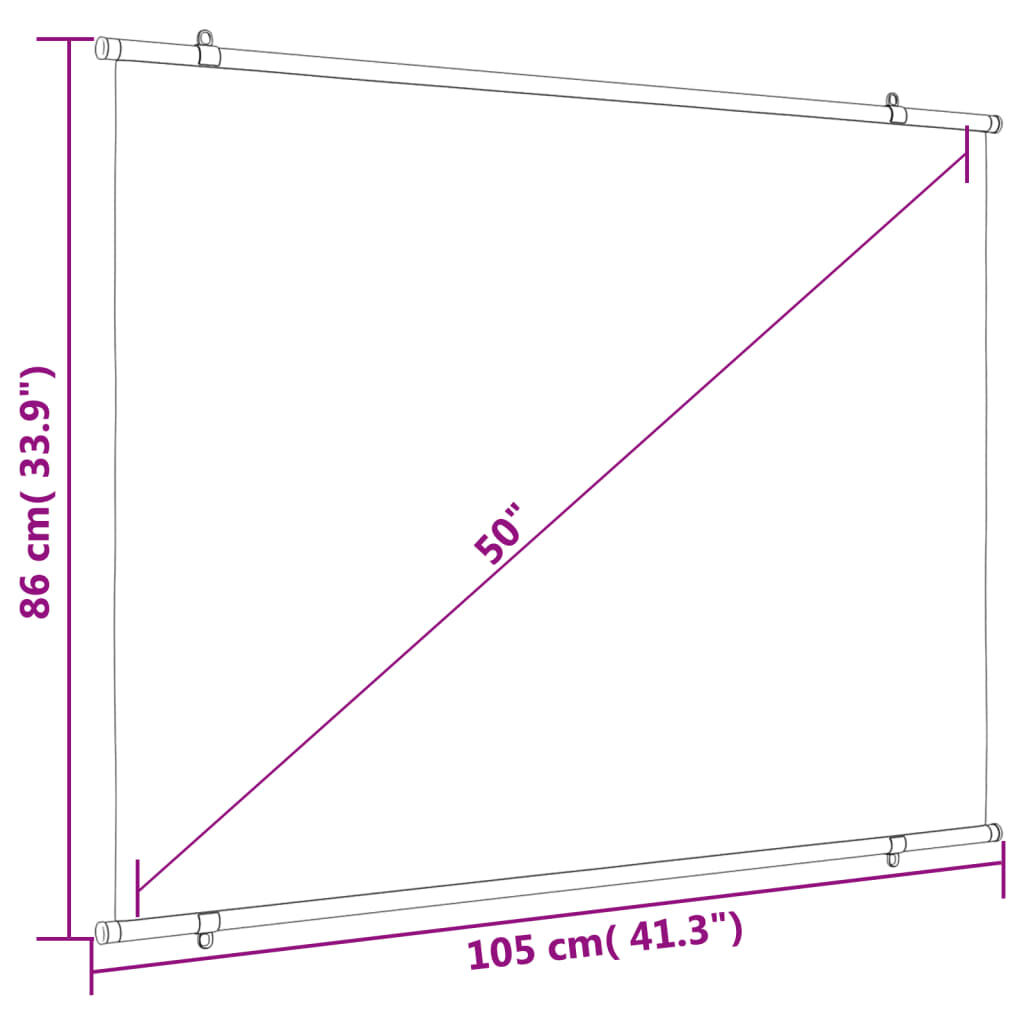 vidaXL Projection Screen 50" 4:3