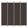 vidaXL 4-Panel Room Divider Brown 200x200 cm Fabric