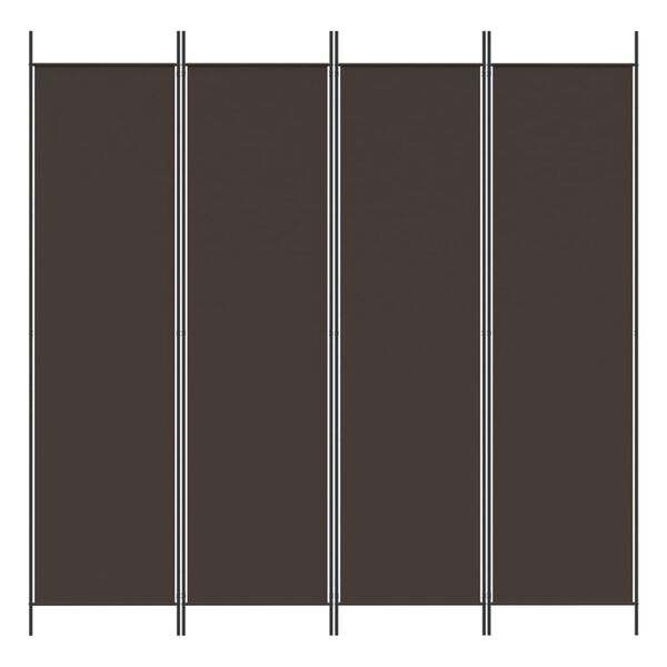 vidaXL 4-Panel Room Divider Brown 200x200 cm Fabric