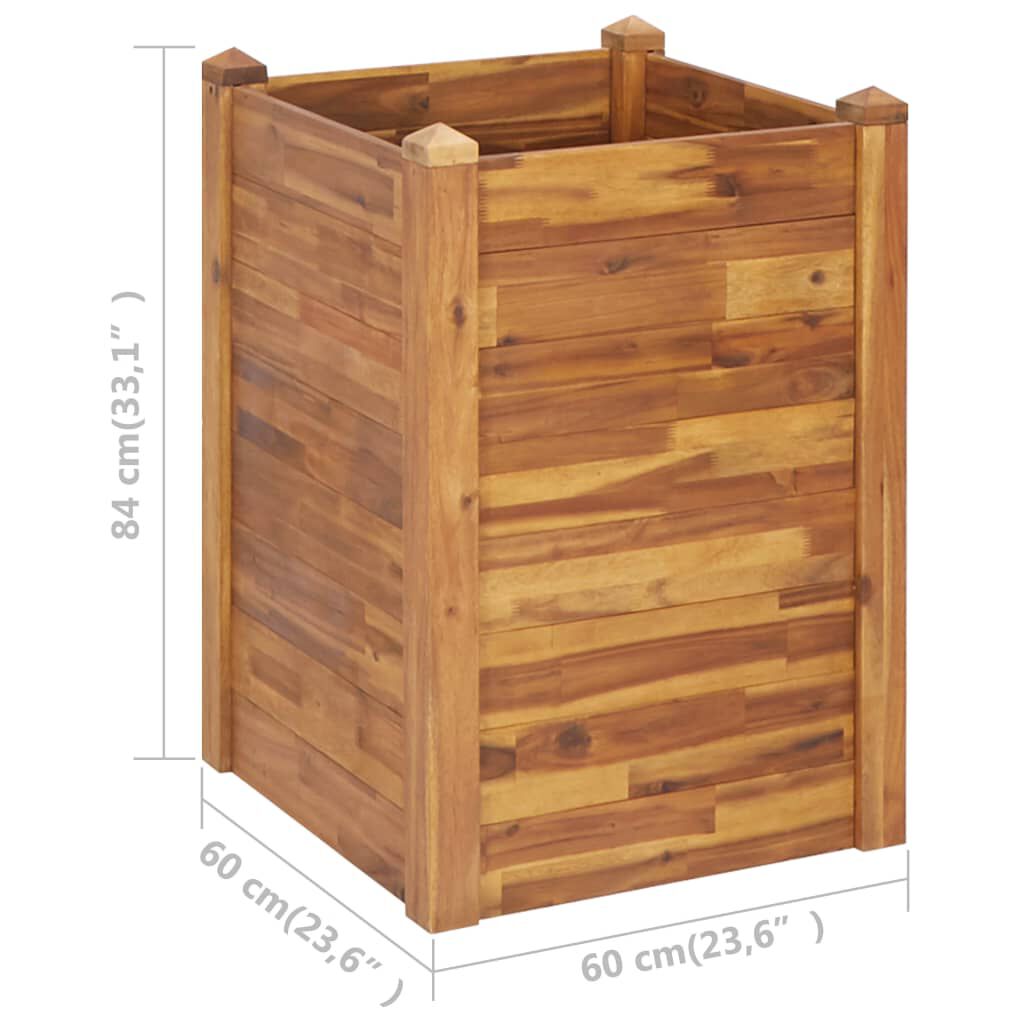vidaXL Garden Raised Bed 60x60x84 cm Solid Acacia Wood