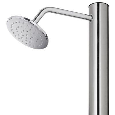 vidaXL Garden Shower with Brown Base 220 cm Stainless Steel, brown vidaXL Garden Shower with Brown Base 220 cm Stainless Steel