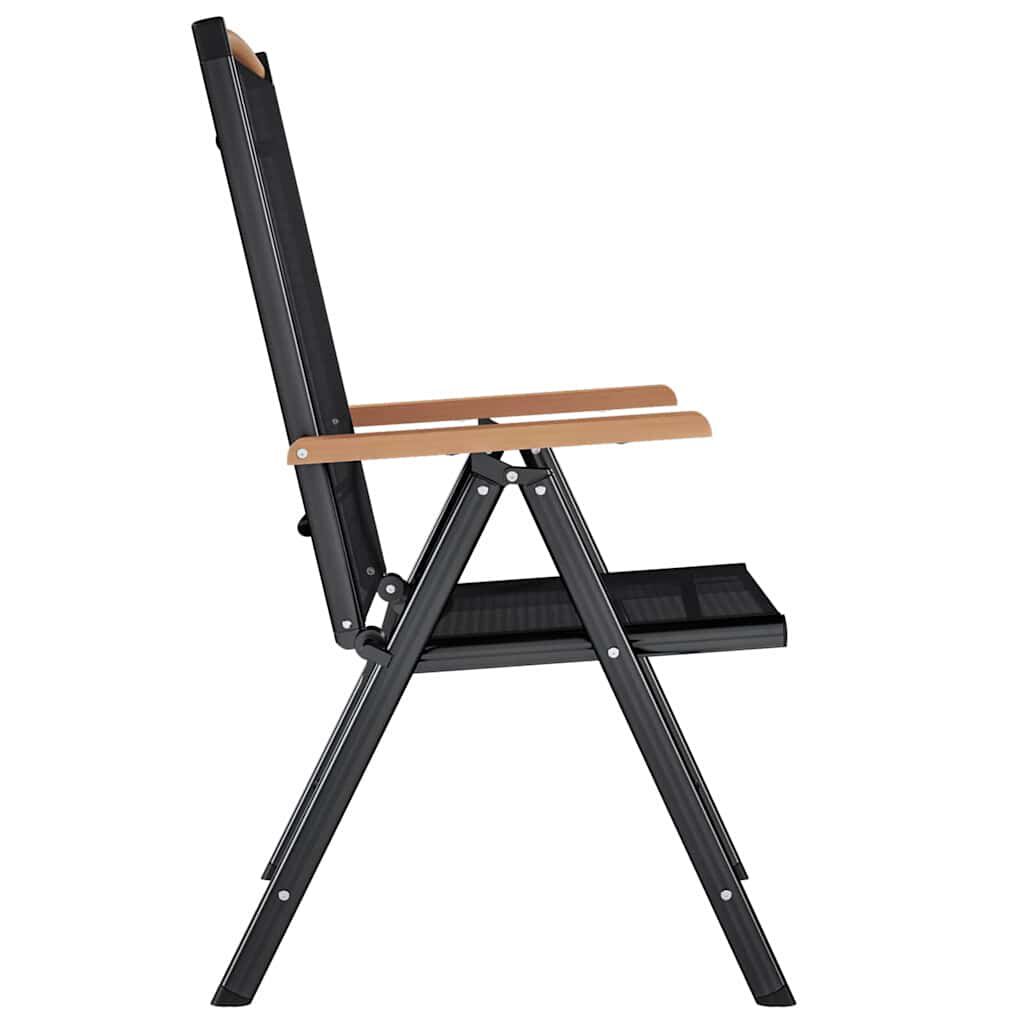 vidaXL Folding Garden Chairs 4 pcs Aluminium and Textilene Black