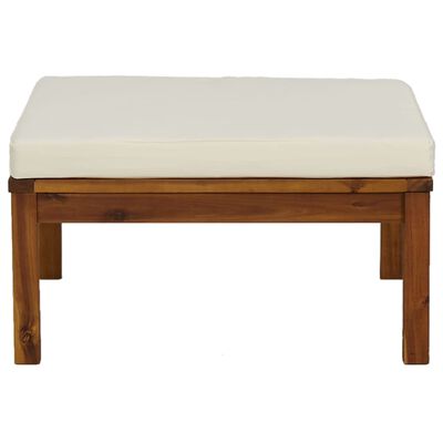 vidaXL 3 Piece Garden Lounge Set with Cream White Cushions Acacia Wood