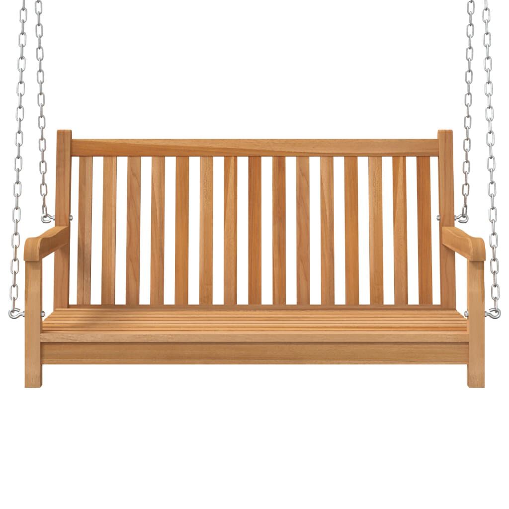 vidaXL Swing Bench Solid Teak Wood 114x60x64 cm