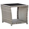 vidaXL Coffee Table | Grey and Black | Poly Rattan | Compact | Durable