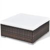 vidaXL 10 Piece Garden Lounge Set with Cushions Poly Rattan Brown