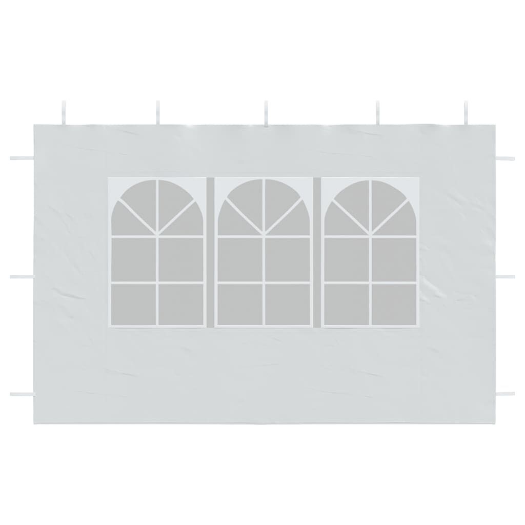 vidaXL Party Tent Sidewall 2 pcs with Window PE White