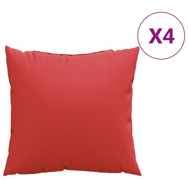 vidaXL Sofa Cushions 4 pcs Red 50x50 cm Fabric