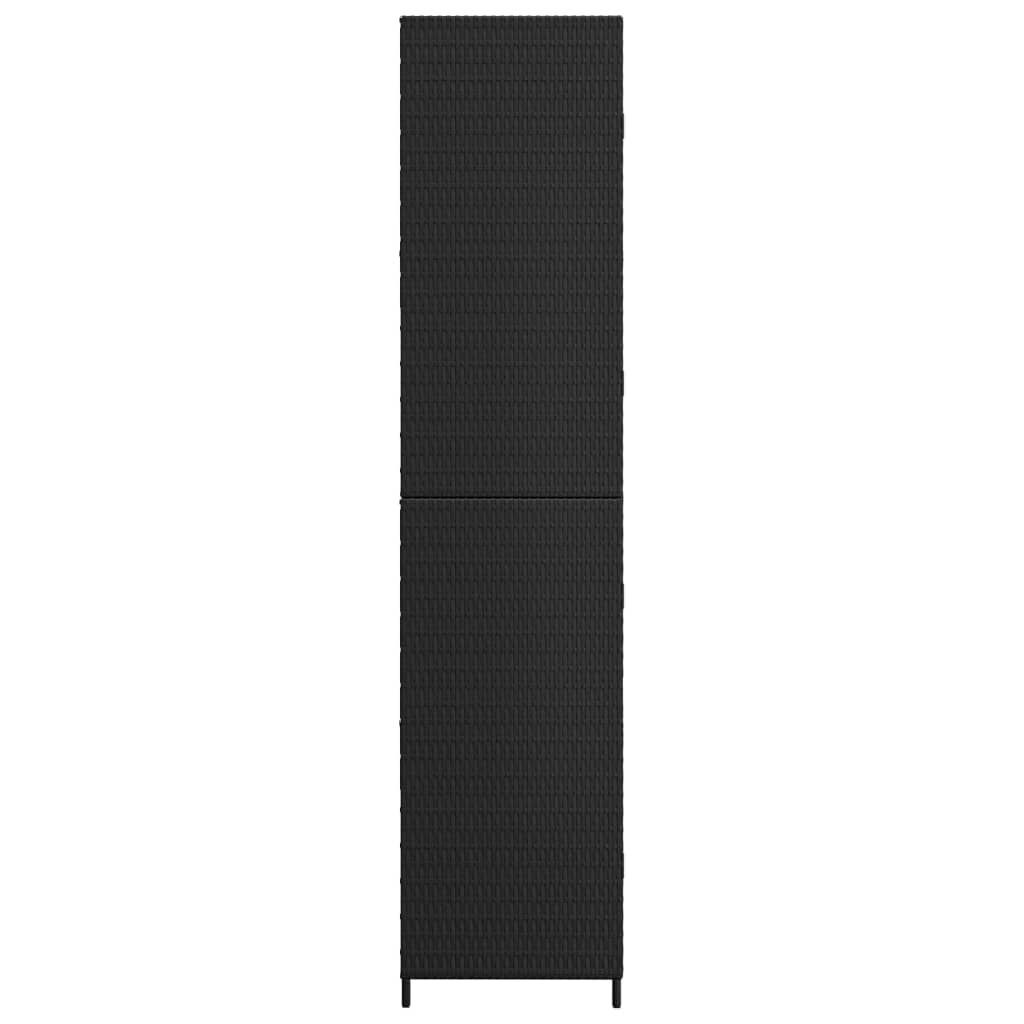 vidaXL Garden Storage Cabinet Black 59x40x180 cm Poly Rattan