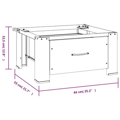 vidaXL Washing Machine Pedestal with Drawer White,  vidaXL Washing Machine Pedestal with Drawer White