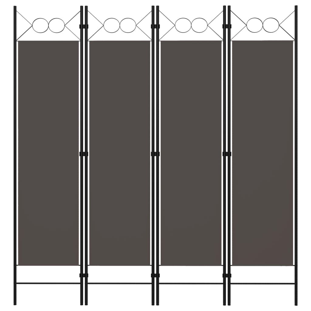 vidaXL 4-Panel Room Divider Anthracite 160x180 cm