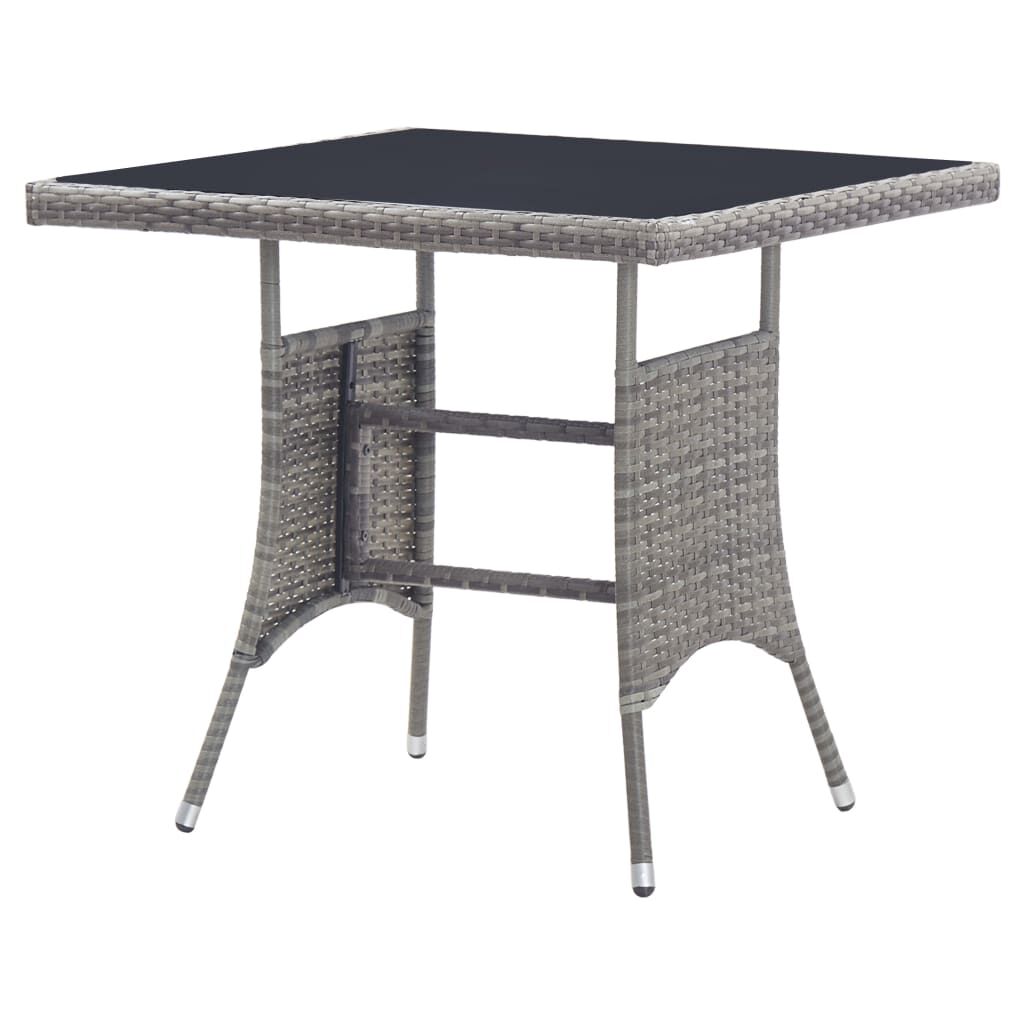 vidaXL Garden Table Anthracite 80x80x74 cm Poly Rattan
