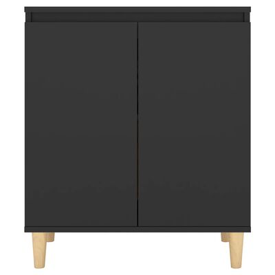 vidaXL Sideboard with Solid Wood Legs Black 60x35x70 cm Engineered Wood, black vidaXL Sideboard with Solid Wood Legs Black 60x35x70 cm Engineered Wood