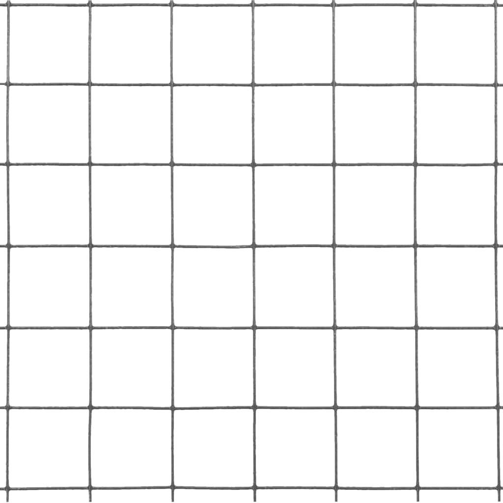 vidaXL Chicken Wire Fence Steel with PVC Coating 10x0.5 m Grey