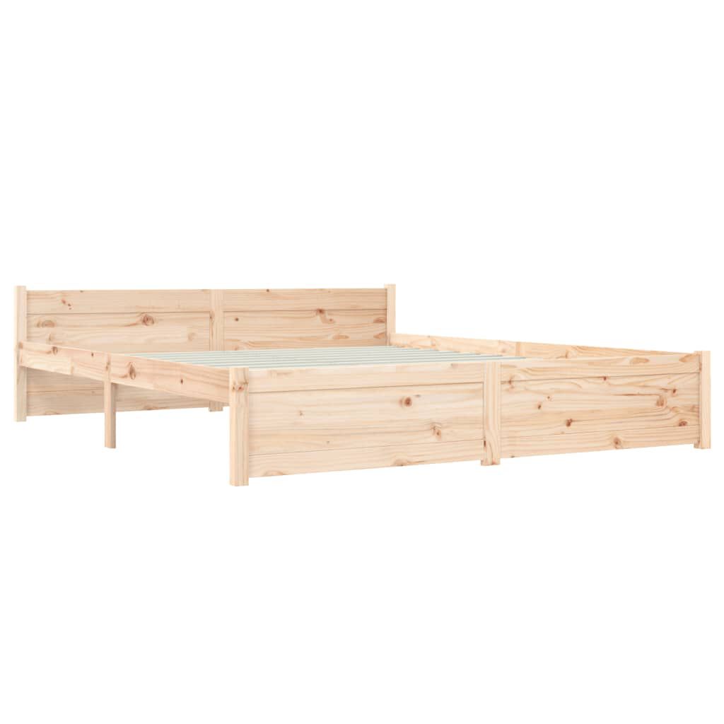 vidaXL Bed Frame without Mattress Solid Wood 150x200 cm King Size King Size