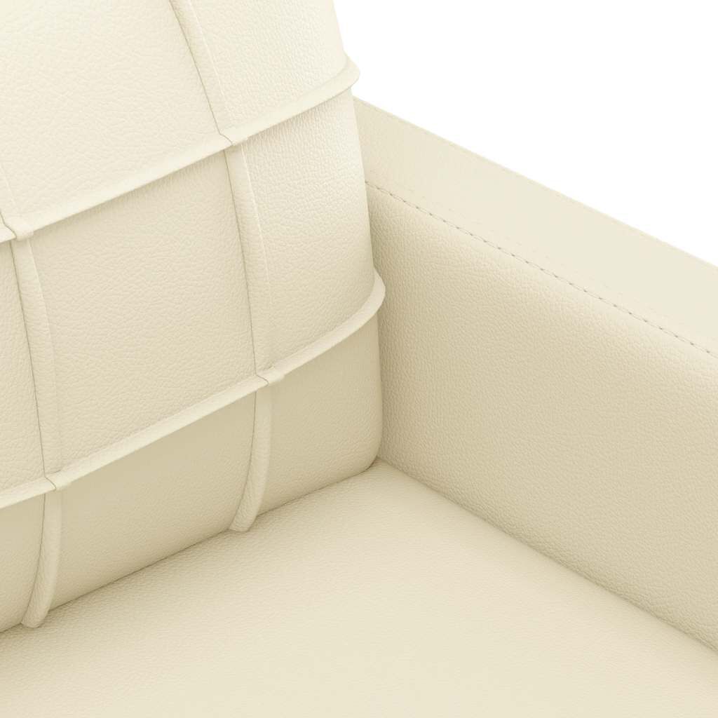 vidaXL 3-Seater Sofa Cream 180 cm Faux Leather