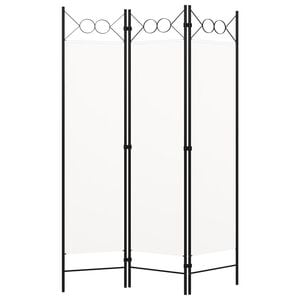 vidaXL 3-Panel Room Divider White 120x180 cm