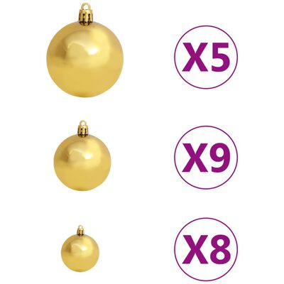 vidaXL Artificial Half Pre-lit Christmas Tree with Ball Set Green 120 cm