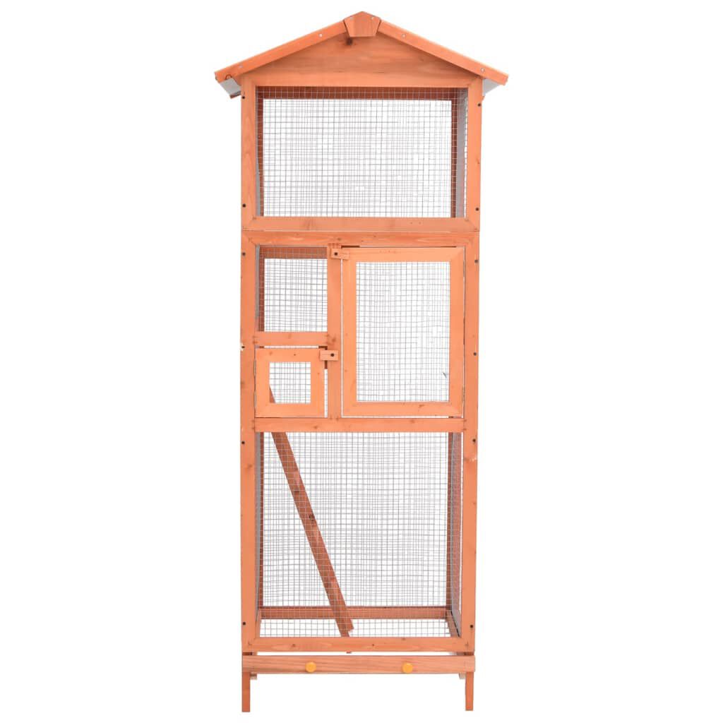 vidaXL Bird Cage 68x62x166 cm Solid Firwood