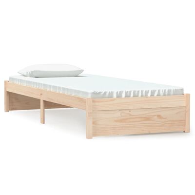 vidaXL Bed Frame without Mattress Solid Wood 75x190 cm Small Single Small Single, natural vidaXL Bed Frame without Mattress Solid Wood 75x190 cm Small Single Small Single