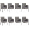 vidaXL 9 Piece Garden Dining Set Grey