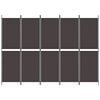 vidaXL 5-Panel Room Divider Brown 250x180 cm Fabric