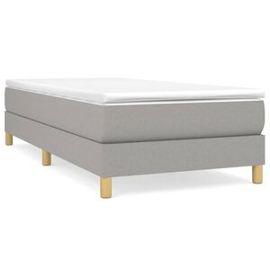vidaXL Box Spring Bed Frame Light Grey 90x200 cm Fabric