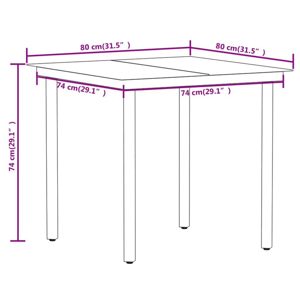 vidaXL 3 Piece Garden Dining Set Black