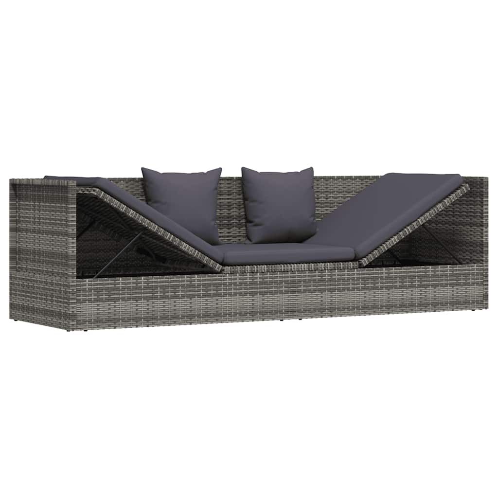 vidaXL Garden Bed Grey 200x60 cm Poly Rattan