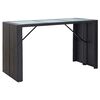 vidaXL 7 Piece Garden Bar Set with Cushions Poly Rattan Black